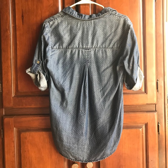 Anthropologie Cloth & Stone Pindot Chambray Shirt - Picture 4 of 7